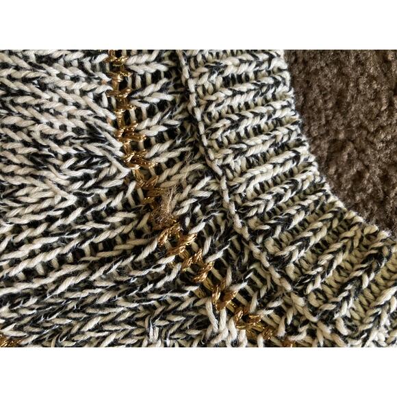 Zara Knit Black/White/Gold Sweater Sz Small - Picture 9 of 10